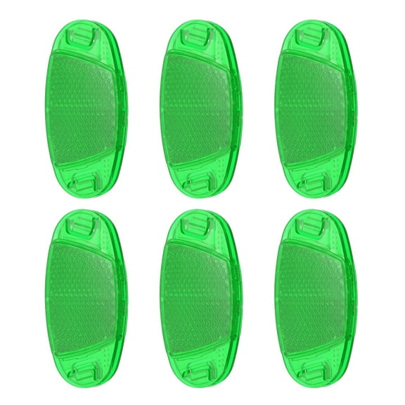 Bike Wheel Reflectors, 6 Pcs Plastic Universal Oval Safety Bicycle Wheel Rim Reflective Warning Reflective for Trailer Mountain Bike Bicycles Night Riding, Green