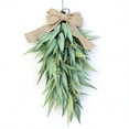 thumbnail image 2 of 1PC Teardrop Artificial Willow Leaf Swag with Bow, Rustic Greenery Door Hanging for Farmhouse Decor, Indoor Outdoor Front Door & Wall Accent, 2 of 5