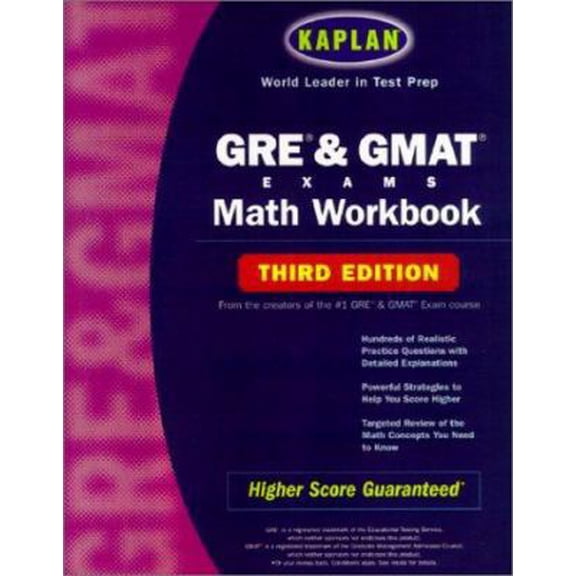 Pre-Owned Kaplan GRE & GMAT Exams Math Workbook, Third Edition (Paperback) 0743233549 9780743233545