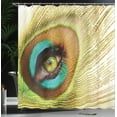 thumbnail image 4 of Ambesonne Colorful Shower Curtain, Peacock Feather Eye, 69"Wx84"L, Green Brown Turquoise, 4 of 5