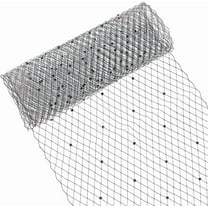 1 Yards Birdcage Veil Netting Fabric 9.8inch Black Russian Millinery Netting Tulle Fabric Mesh Hat Veil with Black Diamond for Wedding Decor DIY Bridal Veil Dress Black