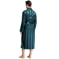 thumbnail image 2 of LONXU Men's Pajamas Long Sleeve Silk Satin Robe Luxury Drawstring Nightwear Sets S - XXXL, 2 of 3