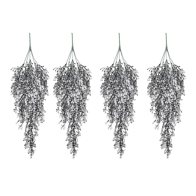 Bewildely 4 piezas añaden un toque con elegante guirnalda de eucalipto para interiores o exteriores con plantas artificiales Decoración Negro