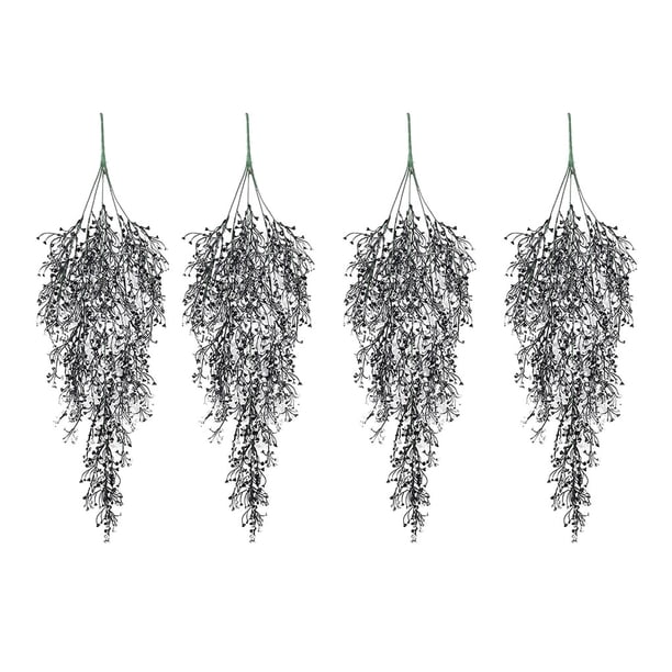 Advancent 4 piezas añaden un toque con elegante guirnalda de eucalipto para interiores o exteriores con plantas artificiales Decoración Negro