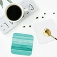 thumbnail image 5 of Kll Square Drink Coasters Set Of 4,Pu Leather Absorbent Coasters Set Decorative Coffee Cup Coasters Housewarming Gift For Home Decor-Teal Turquoise, 5 of 9