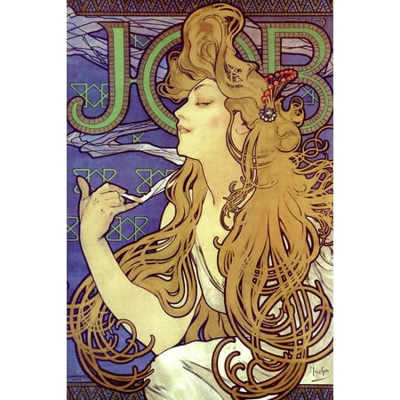 Alphonse Mucha Job Cigarette Paper Alphonse Mucha Art Nouveau Art Prints Mucha Print Art Nouveau Decor Vintage Advertisements Art Poster Ornamental Design Mucha Cool Wall Decor Art Print Poster 12x18