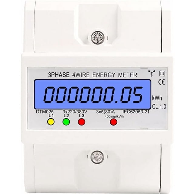 Medidor de kWh trifásico avanzado, tecnología digital que garantiza una medición precisa del consumo de energía para sistemas trifásicos de 4 cables, compatible con sistemas Amr, montaje en riel DIN,