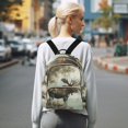 thumbnail image 7 of JIALIOU Mini Backpack Purse for Women Quilted Casual Daypack Small Travel Shoulder Bag, Moose on Misty Lake, 7 of 7