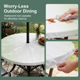 thumbnail image 3 of Round Outdoor Tablecloth with Umbrella Hole and Zipper, Light Green Ombre Fitted Table Cover with Elastic Edge for 31-35 Inch, Modern Gradient Abstract Art Waterproof Patio Tablecoths for Picnic, 3 of 9
