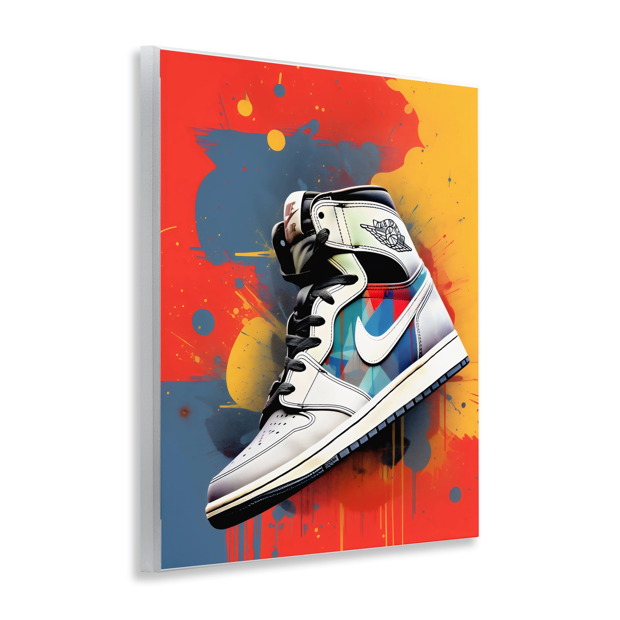 Stupell Industries Shoe With Colorblock Background Wall Plaque Art, design by Creative Studio