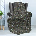 thumbnail image 4 of Floral Soft Flannel Fleece Throw Blanket, Tulips Iris Daisy Rose Petals Forest Mushroom Childish Pattern, Cozy Plush for Indoor and Outdoor Use, 50" x 70", Olive Green Dried Rose, by Ambesonne, 4 of 5