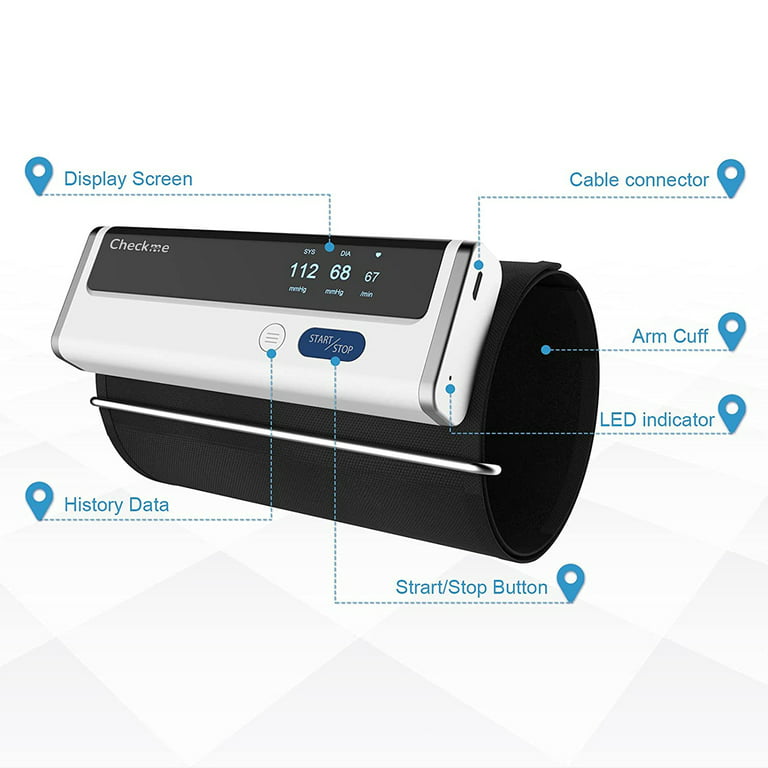 Checkme BP2 Wireless Smart Blood Pressure Monitor with AI EKG Monitor Easy  Use 700721208456