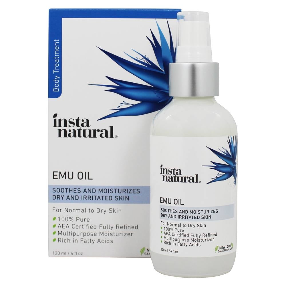 InstaNatural Emu Oil, 100 Pure Moisturizer for Hair, Stretch Marks & Scars, 4 Oz