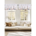 thumbnail image 3 of Watercolor Floral Window Valance, Butterfly Birds 2 Pack Decorative Curtain for Small Windows, Light Filtering Valance with 3” Rod Pocket, 42"W x 18"L, 3 of 9
