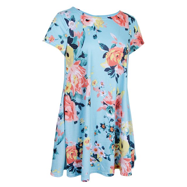 Vestido corto floral Zulema para mujer Azul m
