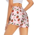 thumbnail image 3 of Disketp Floral Strawberr Print Women's Shorts Workout Shorts for Athletic Gym Running Shorts with Phone Pockets Small, 3 of 8