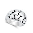 thumbnail image 4 of Unique Boho Repeating Promise Heart Chunky Ring .925 Sterling Silver Band Jewelry Female Size 11, 4 of 4