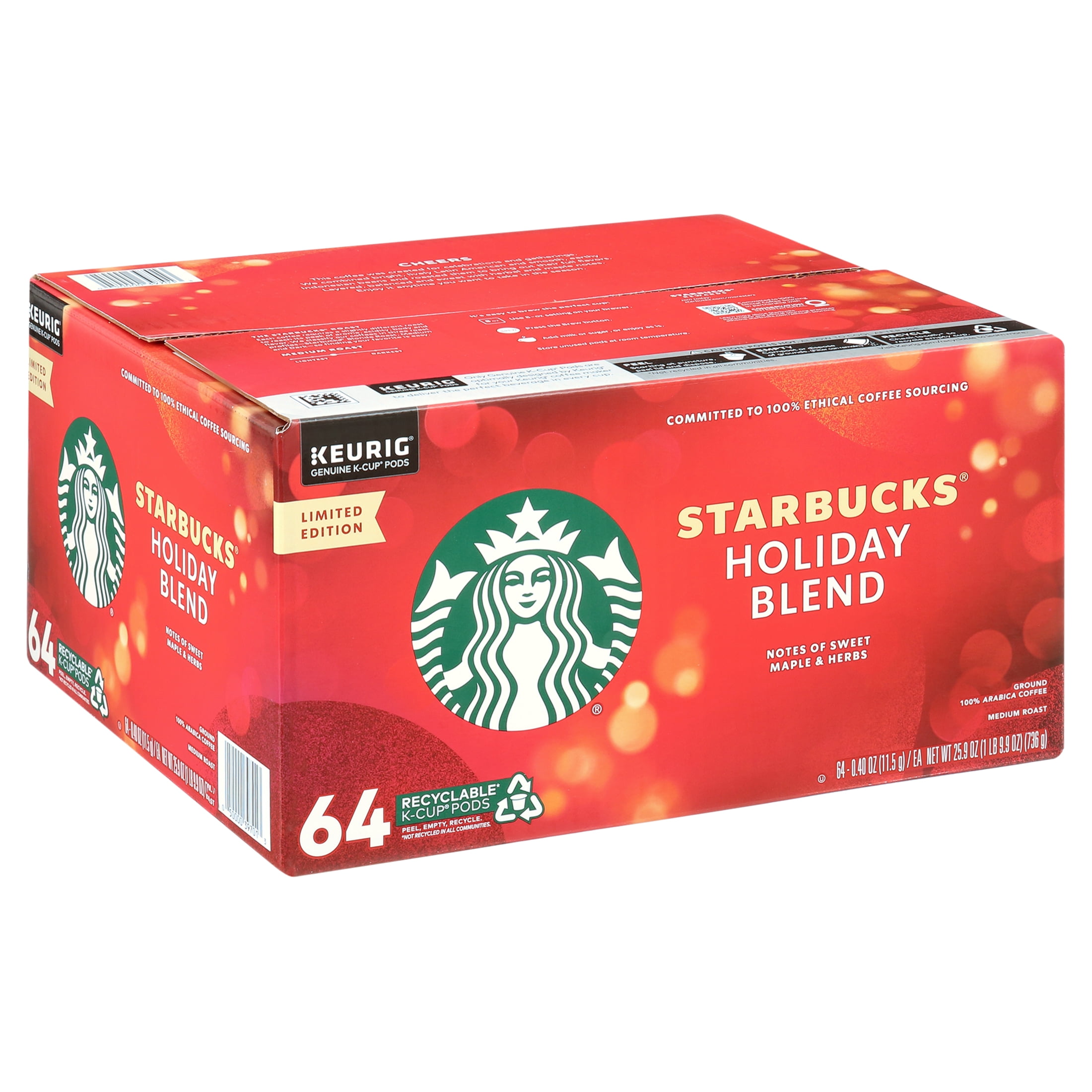 Starbucks Holiday Blend Coffee K-Cups (64 Count)