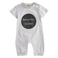 thumbnail image 1 of Baby Summer Romper Letter Short Sleeve  Neck Shoulder Buttons Jumpsuit, 1 of 9