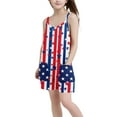 thumbnail image 5 of ZACPNCV Independence Day Clothes Girls Sleeveless Jumpsuits Spaghetti Strap Romper Shorts with Pockets Casual Stretchy Short Overalls for Kids Multicolor 11-12 Years, 5 of 8