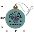 thumbnail image 6 of Stay at Home Mermaid Funny Humor Wood Christmas Tree Holiday Ornament, 6 of 7
