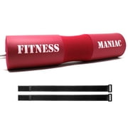 Fitness Maniac Squat Barbell Pad Support Gym Weight Lifting Bar Foam Cover Pull Up Neck Protect Red 18 inch