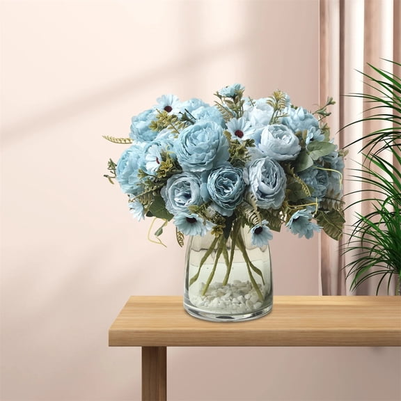 1 Pcs Artificial Peonies Flowers, Fake Peony Silk Chrysanthemum Flower Bouquet Plastic Florals Bulk Arrangements for Vase Wedding Decoration