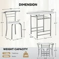 thumbnail image 5 of Homall 3-Piece Dining Table Set, Small Dining Table for 2, Modern Dining Set for Small Spaces, Dining Room, Kitchen, Marble & Silver, 5 of 9