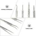 thumbnail image 2 of Kit de 5 pinzas para extensiones de pestañas, para manualidades, soldadura, electrónica, acero inoxidable, trabajo de precisión, 2 of 6