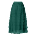 thumbnail image 3 of Women Fashion Cake Skirt Mesh A Line Mid Calf Length Party Casual Wear, 3 of 4