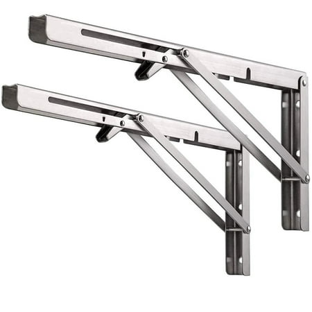 

Folding Shelf Brackets 20 Inch Shelf Brackets Stainless Steel Brackets for Shelves Wall Mounted Fold Down Table