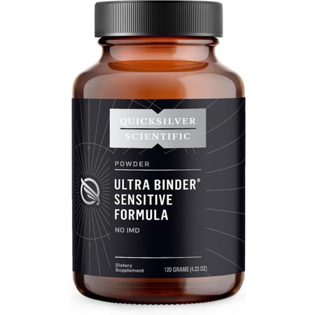 Quicksilver Scientific Ultra Binder Sensitive Formula - Gut Health Supplement with Activated Charcoal, Bentonite Clay - Cleansing Support Powder (120g)