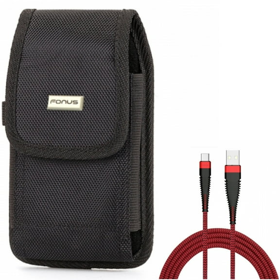 10ft USB Cable w Case Belt Clip for Samsung Galaxy S20 Plus - Type-C Charger Cord Power Wire, Swivel Holster Rugged Cover fits Samsung Galaxy S20 Plus