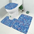 thumbnail image 2 of Blue Paisley Pattern Bathroom Rugs Sets 3 Piece,Toilet Cover Set,Absorbent Non Slip Bathroom Mats Sets with U-Shaped Contour Rug Toilet Rug Set, 2 of 5