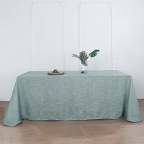 BalsaCircle 90" x 132" Dusty Blue Rectangular Premium Polyester Faux Burlap Tablecloth