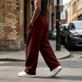 thumbnail image 4 of TQWQT Men's Loose Fit Sweatpants Drawstring Elastic Waist Casual Joggers Streetwear Oversized Wide Leg Pants With Pockets Solid Color Lounge Trousers Athletic Running Bottoms, 4 of 7