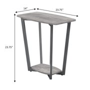 Convenience Concepts Graystone End Table with Shelf, Faux Birch/Slate Gray Frame