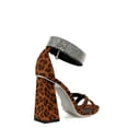 thumbnail image 3 of Ochotoros Chunky Heel Women's Rhinestone Sandals in Leopard, 3 of 3