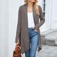 thumbnail image 4 of jtjvou Women's Fall Winter 2025 Long Sleeve Open Front Casual Lightweight Soft Knit Cardigan Sweater OuterwearBrown L, 4 of 7