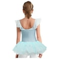 thumbnail image 2 of TTAO Toddler Girls Gymnastics Dance Outfits with Tulle Skirt Sleeveless Sequins Ruffled Ballet Leotard Blue Leotard&Skirt 160/L, 2 of 7