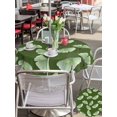 thumbnail image 5 of Outdoor Tablecloth with Umbrella Hole for Patio/Picnic/Party/Camping, Ginkgo Leaf Waterproof Table Cloth Round Cover Washable, Botanical Plants Dark Green Leaves (Dia 60"), 5 of 9