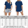 thumbnail image 2 of Camiseta de gasa para mujer camiseta informal con cuello en V a la moda para mujer (azul marino XL) FLhrweasw Para estrenar, 2 of 7