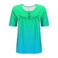 thumbnail image 6 of Xdegoge Flash Deals of The Day Online Only Ladies Tops Plus Size Short Sleeve Crewneck T Shirts Striped Summer Fashion Tunic Tops Loose Fit Dressy Casual Blouses Workout Y2K Tee Shirts Ropa Mujer, 6 of 6