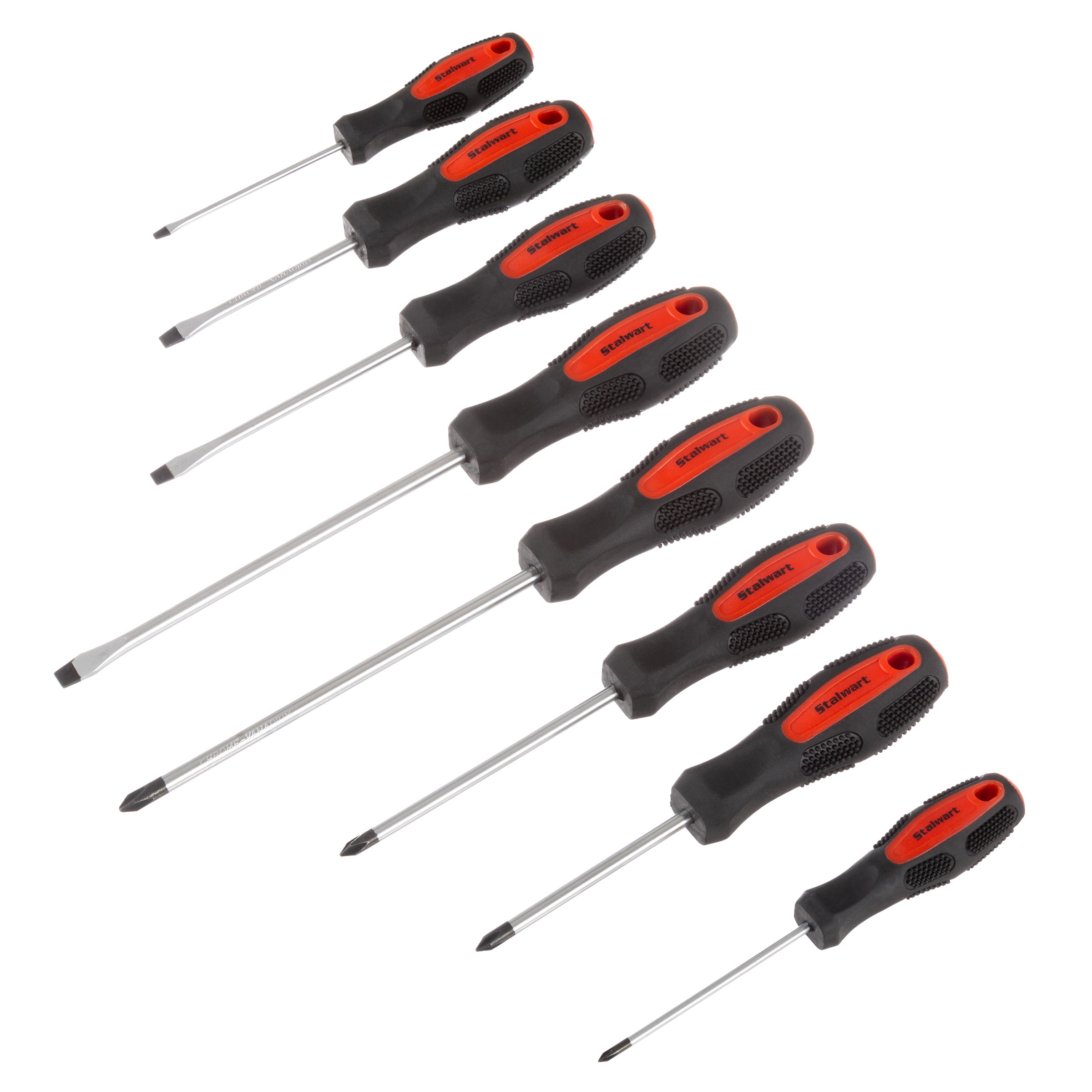 8 Piece Screwdriver Combination ?– Magnetic Phillips and Slotted Head Hand Tools with Ergonomic Handles for Professionals by Stalwart - Walmart.com