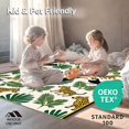 thumbnail image 4 of ODIKA 3'x5' Machine Washable Non-Slip Area Rug, Enchanting Tropical Canopy with Exotic Wildlife and Interlocking Leaf Motifs High Traffic Rug with Pad, Ivory, 682216, 4 of 8