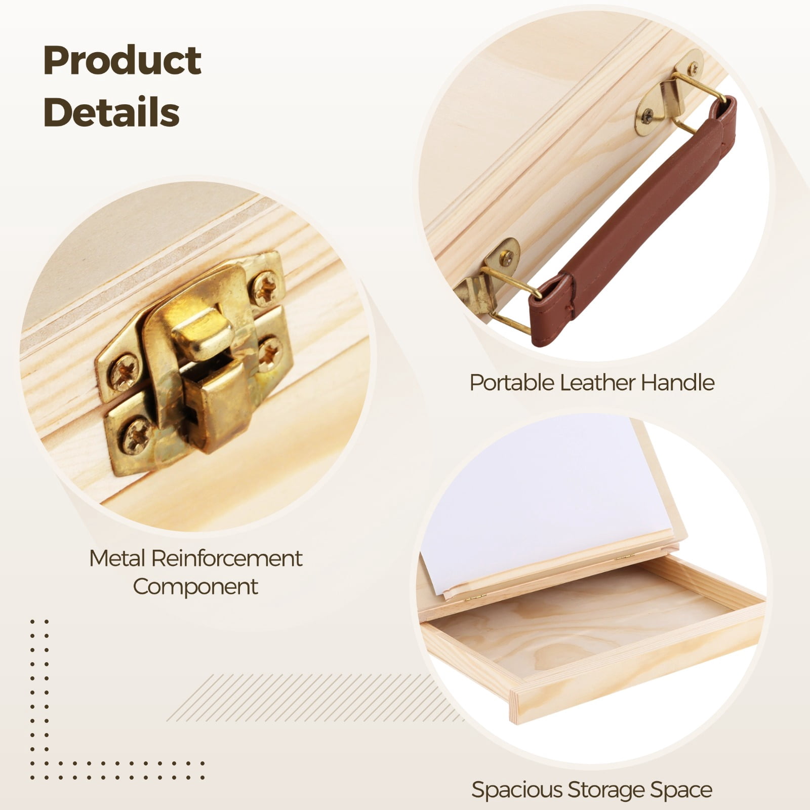 Portable Artist Sketchbox Easel, Solid Wood Foldable Drawing Board with Storage Drawer, Adjustable Height & Extendable Desktop Display, 13.2 x 10.4 x 19.69 in