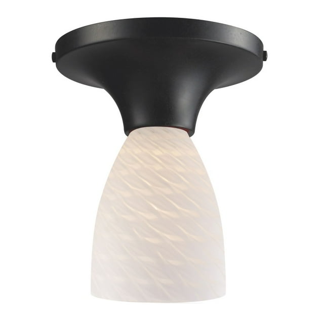ElkGroup International 10152/1DR-WS Celina 1-Light Semi-Flush en Verre Tourbillonnant Rouille Foncée et Blanc