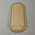 thumbnail image 2 of Oval PU Leather Knitting Crochet Bags Nail Bottom Shaper Pad with Iron Nail for Bag Bottom Accessories Goldenrod 22.3x10.2x0.9cm Hole: 5mm, 2 of 2