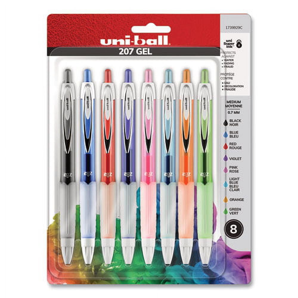 Signo 207 Gel Pen, Retractable, Medium 0.7 Mm, Assorted Ink And Barrel Colors, 8/pack | Bundle of 2 Sets