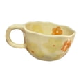 thumbnail image 2 of Taza de té de la leche con flores irregulares, utensilios para beber , tazas de café de cerámica, taza de desayuno para Hotel, hogar, cocina, Bar, boda flor naranja BLESIY Taza de leche de flores, 2 of 8